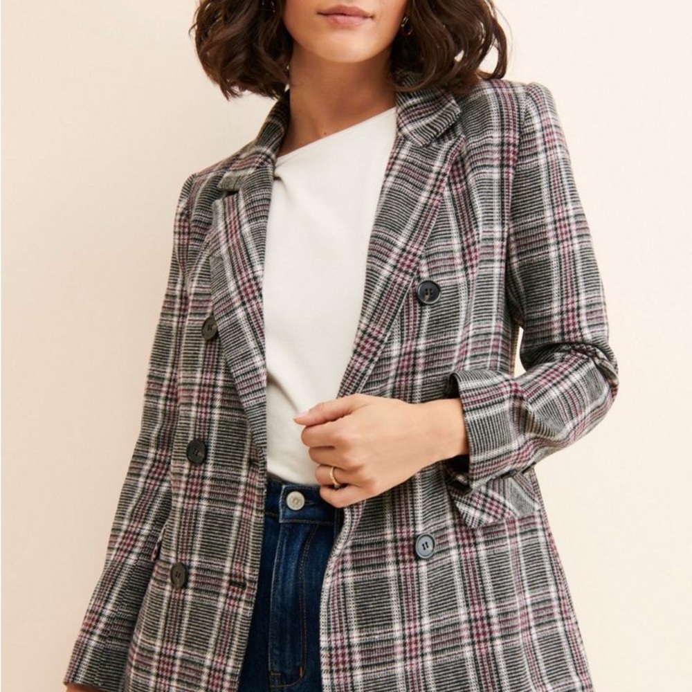 FrenchMauve Plaid Emory Blazer size Large